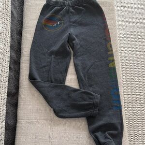 Aviator Nation Kids charcoal Joggers with Rainbow Stripe